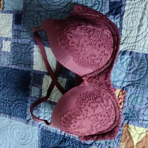 Body by Victoria 38DD/E85 Convertible Lined Demi Underwire Bra in Kir/Mulberry